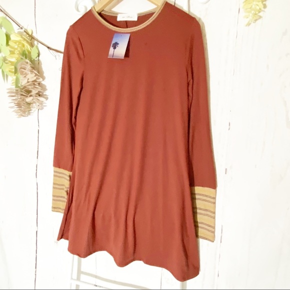 My LAnd Tunic Dress Long Sleeve Burnt Orange NWT - Picture 2 of 10